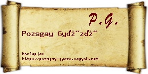 Pozsgay Győző névjegykártya